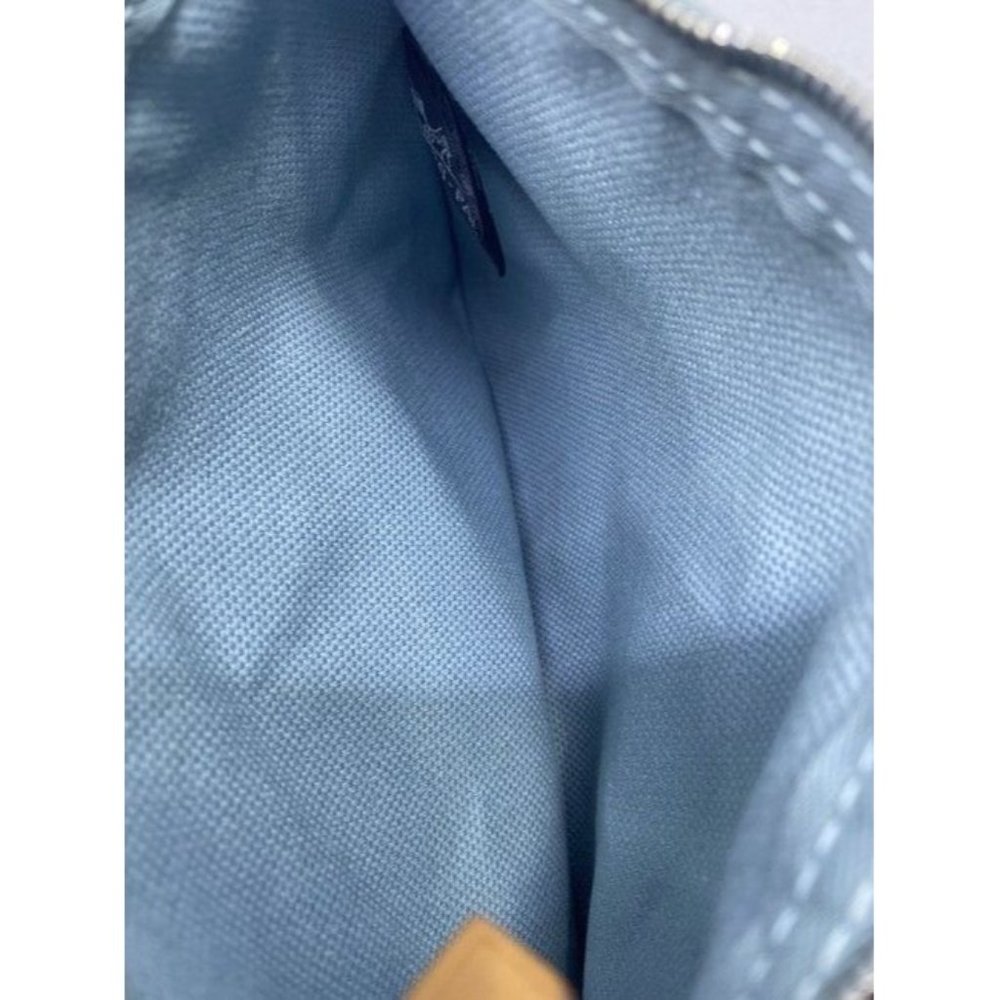 Hermes Deauville Toile Plage Mm Blue Cotton Tote - Picture 6 of 12